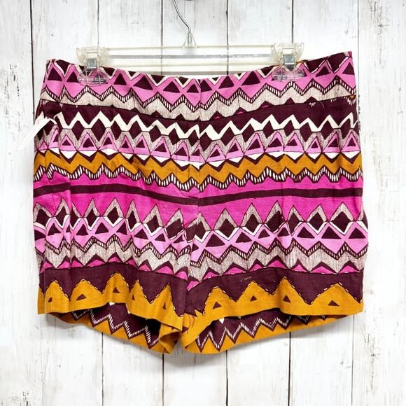 Loft Shorts Women Size 6 Multicolor Aztec Bead Detail Zip Fly Short Boho Summer - Picture 1 of 6